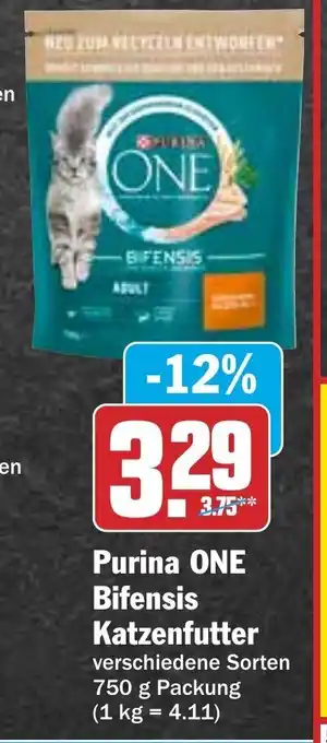 Hit Purina ONE Bifensis Katzenfutter 750g Angebot