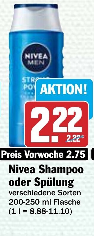 Hit Nivea Shampoo oder Spülung 200-250ml Angebot