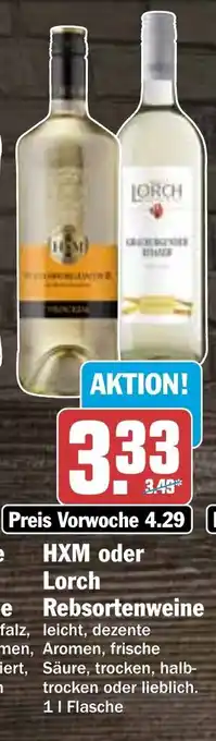 Hit HXM oder Lorch Rebsortenweine 1l Angebot