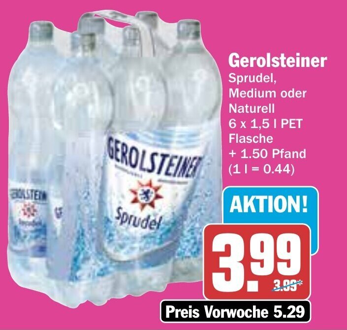 Hit Gerolsteiner 6x1,5l Angebot