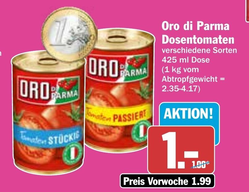 Hit Oro di Parma Dosentomaten 425ml Angebot