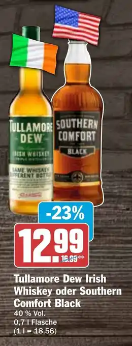 Hit Tullamore Dew Irish Whiskey oder Southern Comfort Black 0,7l flasche0,7 | Flasche Angebot