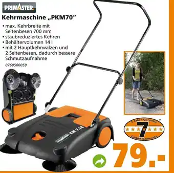 Globus Baumarkt Primaster Kehrmaschine PKM70 Angebot