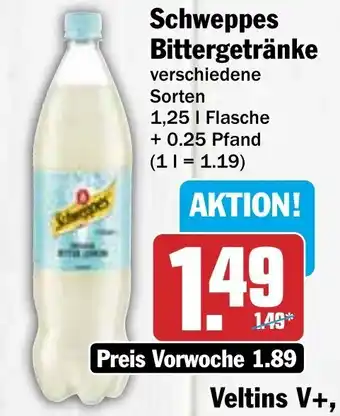 Hit Schweppes Bittergetränke 1,25l Angebot