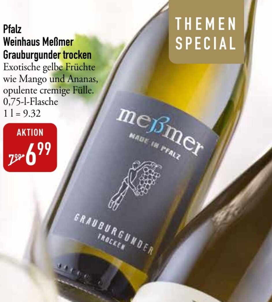 Galeria Markthalle Weinhaus Meßmer Grauburgunder trocken 750ml Angebot