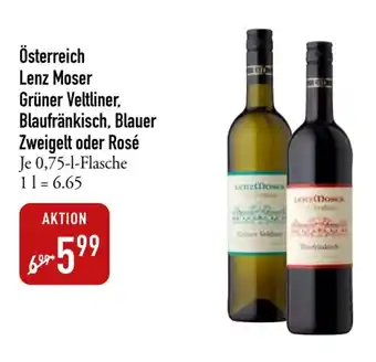 Galeria Markthalle Lenz Moser Grüner Veltliner, Blaufränkisch, Blauer Zweigelt oder Rosé Je 0,75-l Angebot