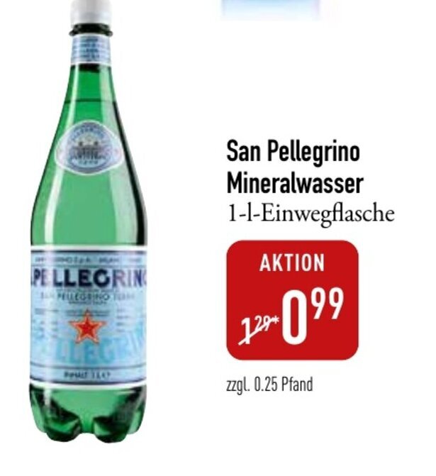 Galeria Markthalle San Pellegrino Mineralwasser 1L Angebot