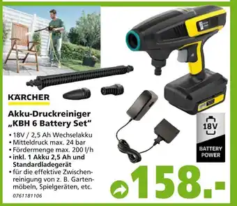 Globus Baumarkt Karcher Akku Druckreiniger KBH 6 Battery Set Angebot