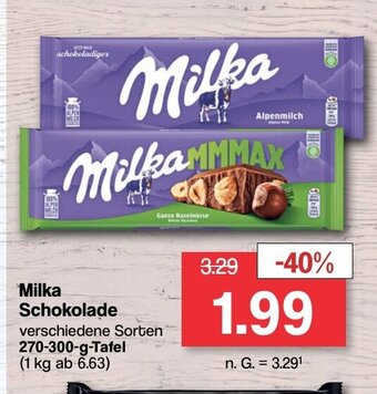 Famila Nord West Milka Schokolade verschiedene Sorten 270-300-g-Tafel (1 kg ab 6.63) Angebot