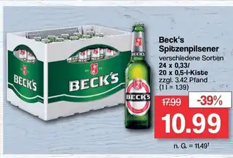 Famila Nord West Beck's Spitzenpilsener 20*500/24*330ml Angebot