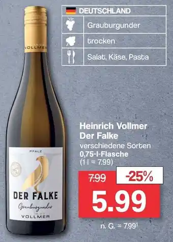 Famila Nord West Heinrich Vollmer Der Falke 750ml Angebot