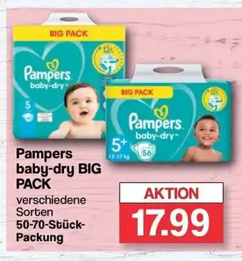 Famila Nord West Pampers baby-dry BIG PACK verschiedene Sorten 50-70-Stück-Packung Angebot