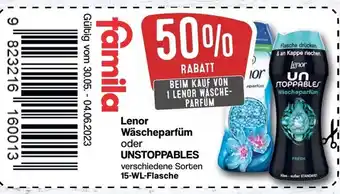 Famila Nord West Lenor Wäscheparfüm oder UNSTOPPABLES verschiedene Sorten 15-WL-Flasche Angebot