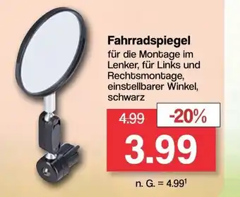 Famila Nord West Fahrradspiegel für die Montage im Lenker, für Links und Rechtsmontage, einstellbarer Winkel, schwarz Angebot