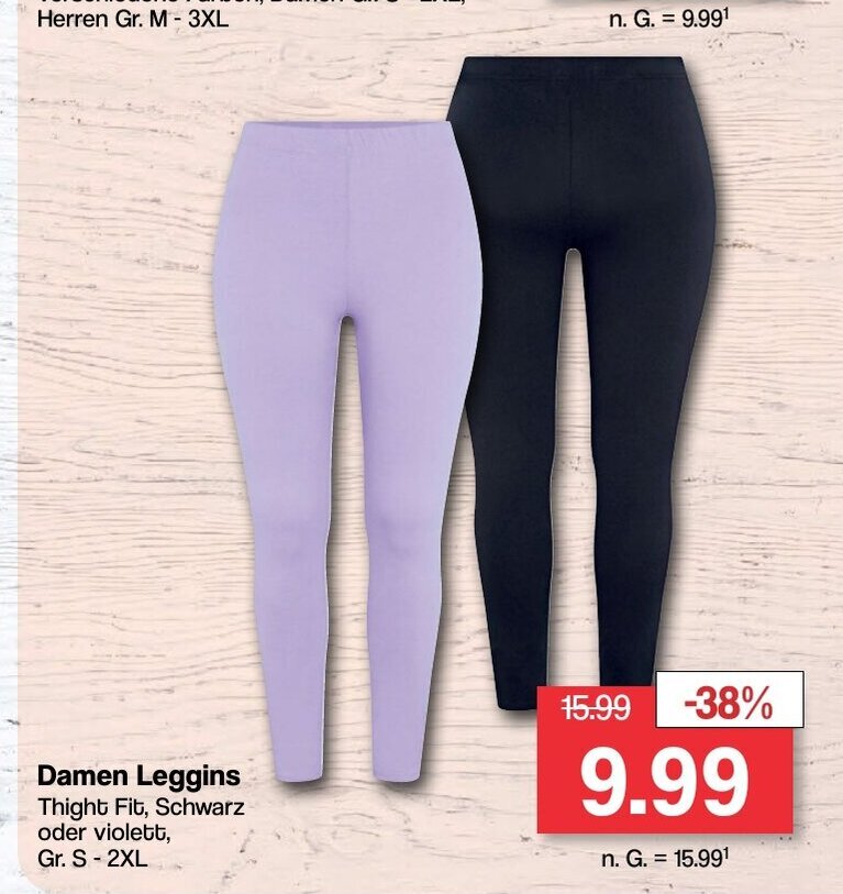 Famila Nord West Damen Leggins Thight Fit, Schwarz oder violett, Gr. S-2XL Angebot