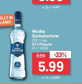 Famila Nord West Wodka Gorbatschow 37,5 % Vol. 0,7-1-Flasche (11 = 8.56) Angebot