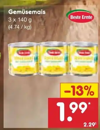 Netto Marken-Discount Gemüsemais 3 x 140 g Angebot