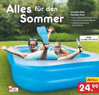 Netto Marken-Discount Creative Kids Familien Pool ca. 262 x 175 x 51 cm Angebot