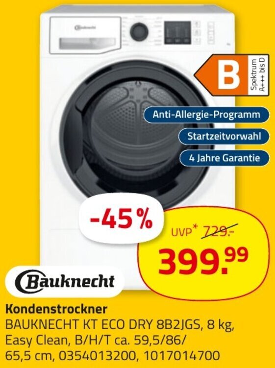 ROLLER Bauknecht Kondenstrockner Angebot