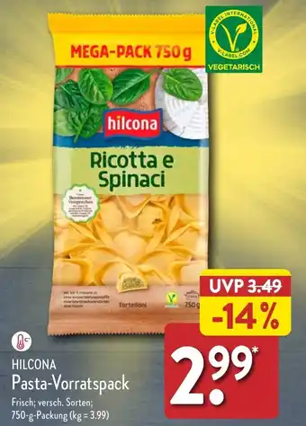 Aldi Nord HILCONA Pasta-Vorratspack 750 g Packung Angebot