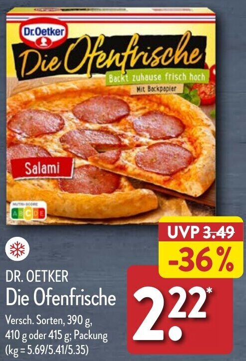 Aldi Nord DR. OETKER Die Ofenfrische 390 g, 410 g oder 415 g Angebot