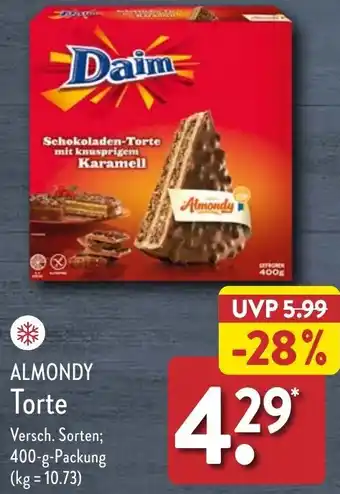 Aldi Nord ALMONDY Torte 400 g Packung Angebot