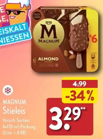 Aldi Nord MAGNUM Stieleis 6x110 ml Packung Angebot