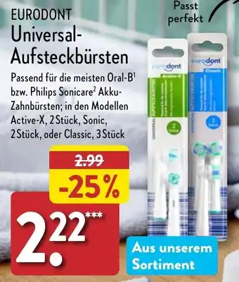 Aldi Nord EURODONT Universal-Aufsteckbürsten Angebot
