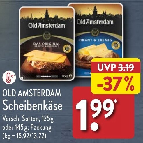 Aldi Nord OLD AMSTERDAM Scheibenkäse 125 g oder 145 g Angebot