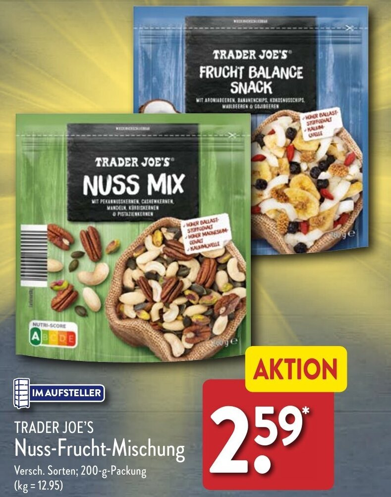 Aldi Nord TRADER JOE'S Nuss-Frucht-Mischung 200 g Packung Angebot