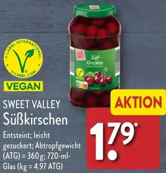 Aldi Nord SWEET VALLEY Süßkirschen 720 ml Glas Angebot