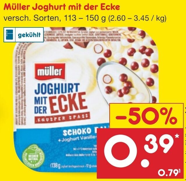 Netto Marken-Discount Müller Joghurt mit der Ecke 113-150 g Angebot
