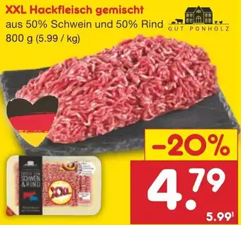 Netto Marken-Discount GUT PONHOLZ XXL Hackfleisch gemischt 800 g Angebot