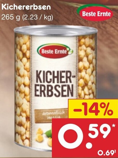 Netto Marken-Discount Beste Ernte Kichererbsen 265 g Angebot