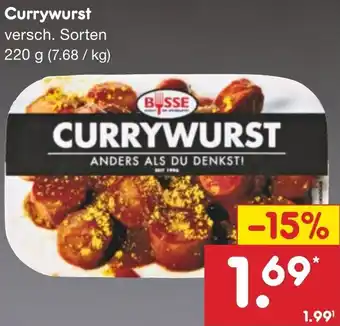 Netto Marken-Discount Currywurst 220 g Angebot