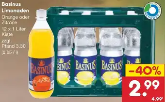 Netto Marken-Discount Basinus Limonaden 12 x 1 Liter Kiste Angebot