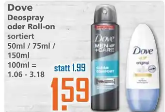 Klaas und Kock Dove Deo Spray oder Roll On 50/75/150ml Angebot