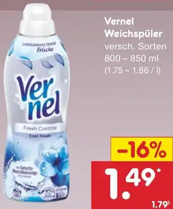 Netto Marken-Discount Vernel Weichspüler 800 - 850 ml Angebot