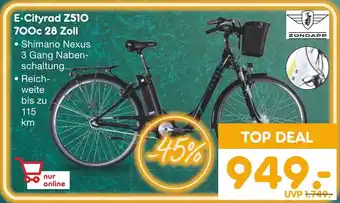 Netto Marken-Discount ZUNDAPP E-Cityrad Z510 700c 28 Zoll Angebot