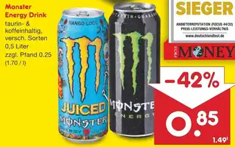 Netto Marken-Discount Monster Energy Drink 0,5 Liter Angebot