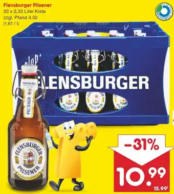 Netto Marken-Discount Flensburger Pilsener 20 x 0,33 Liter Kiste Angebot