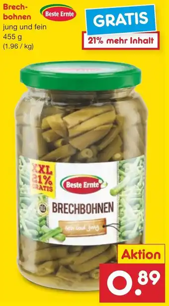 Netto Marken-Discount Beste Ernte Brechbohnen 455 g Angebot