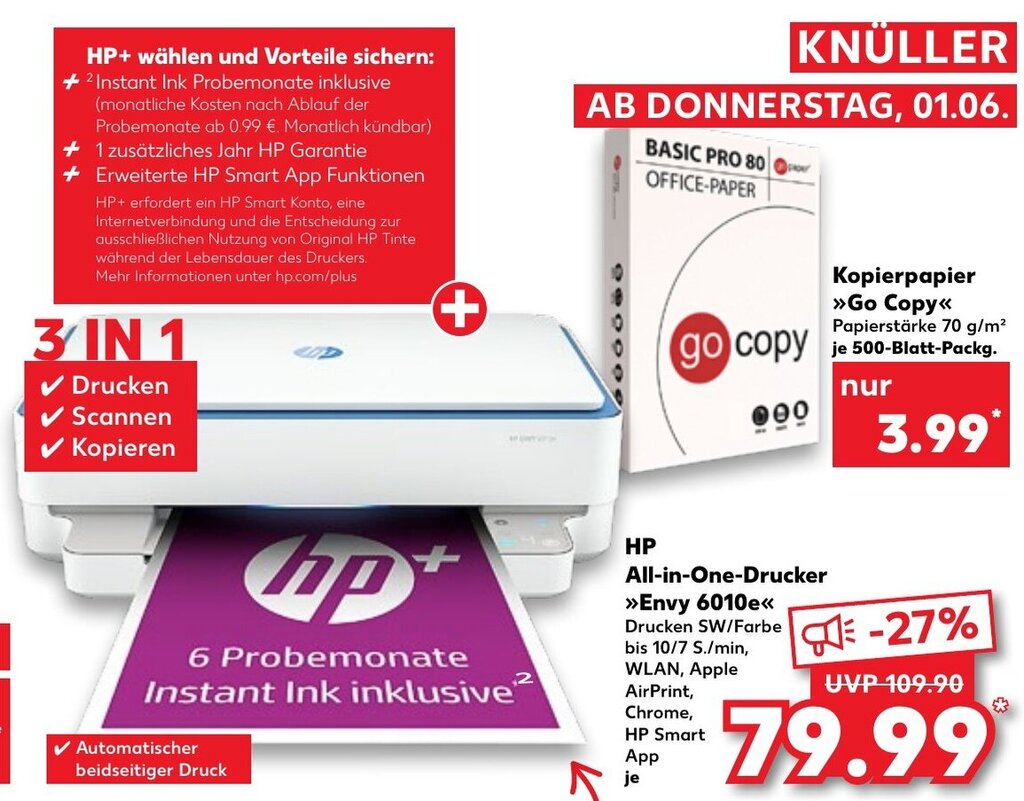 Kaufland HP All-in-One-Drucker Envy 6010e Angebot