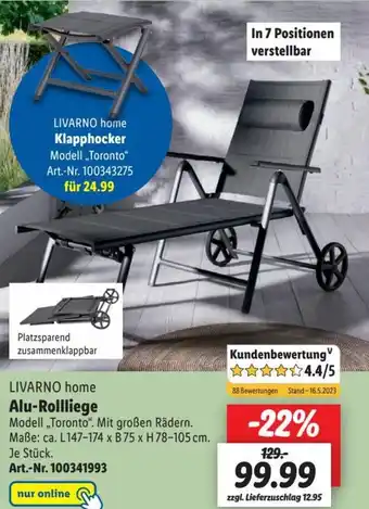 Lidl LIVARNO home Alu-Rollliege Angebot