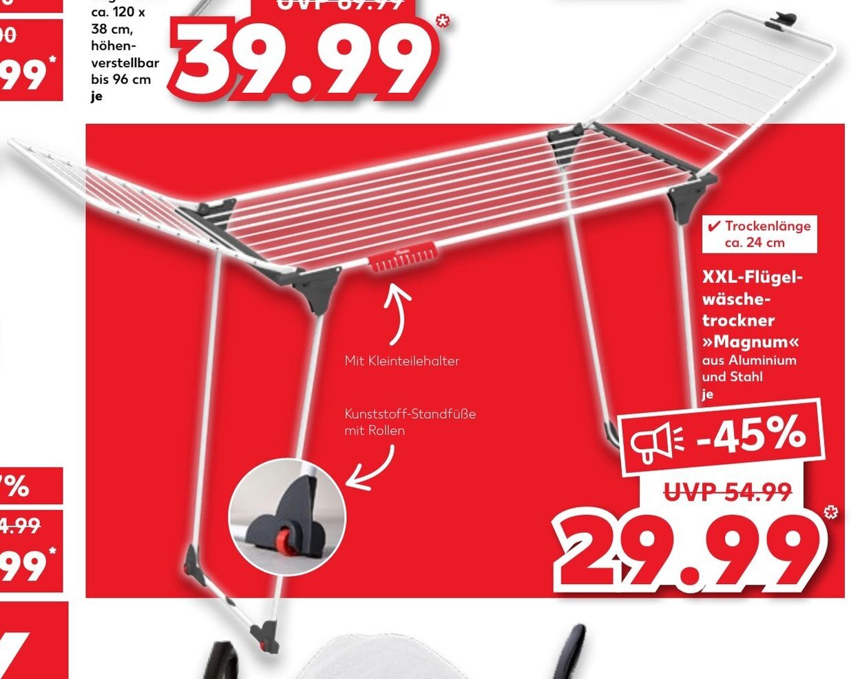 Kaufland vileda XXL-Flügel-wäsche-trockner »Magnum<< aus Aluminium und Stahl Angebot