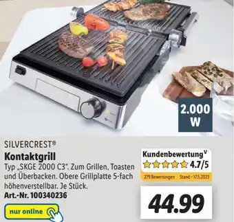 Lidl SILVERCRESTⓇ Kontaktgrill SKGE 2000 C3 Angebot