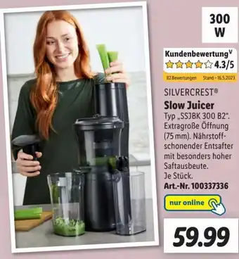 Lidl SILVERCRESTⓇ Slow Juicer SSJBK 300 B2 Angebot