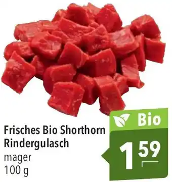 CITTI Markt Frisches Bio Shorthorn Rindergulasch 100 g Angebot