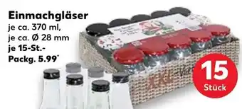 Kaufland Einmachgläser je ca. 370 ml, je ca. Ø 28 mm je 15-St.-Packg. 5.99* Angebot