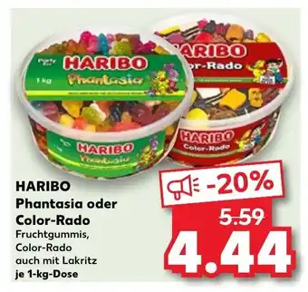 Kaufland HARIBO Phantasia oder Color-Rado Fruchtgummis, Color-Rado auch mit Lakritz je 1-kg-Dose Angebot